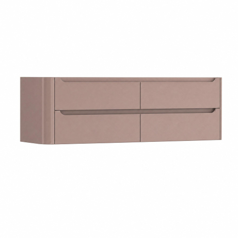 H&R Badmeubelen Juice Wastafelonderkast - 180x45x50cm - linkerhoek afgerond - 4 lades - geïntegreerde greep - strawberry SW1491886