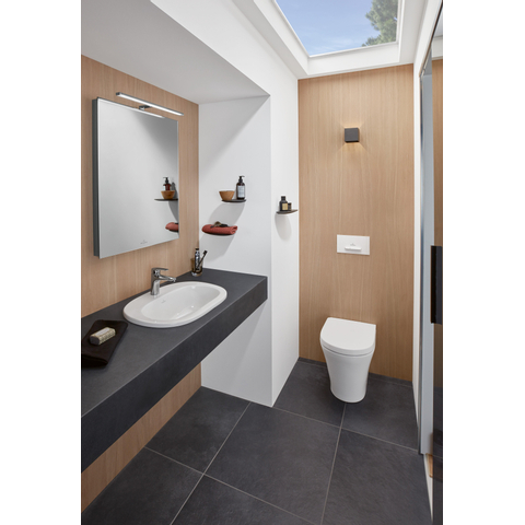 Villeroy & Boch O.novo inbouwwastafel - 56x40.5cm overloop - 1 kraangat vuilafstotend CeramicPlus - White Alpine (glans wit) 0124153