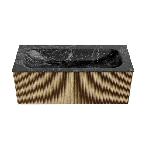 Mondiaz KURVE-DLUX Ensemble de meuble de salle de bain - 110x46x40cm - 1 tiroir - vasque solid surface - centre - sans trou de robinet - Dusk SW1415269