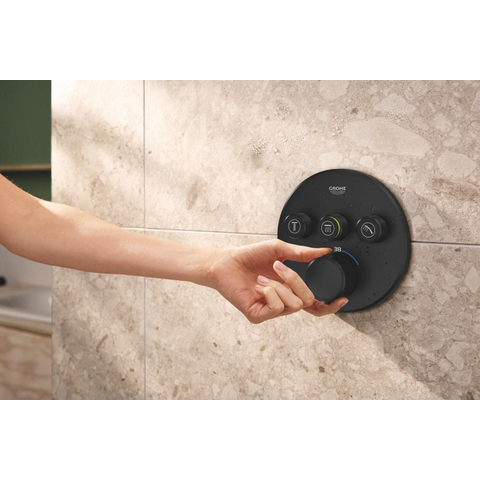 GROHE Grohtherm SmartControl afbouwdeel - rond - thermostatisch - 3 functies - mat zwart SW1477590