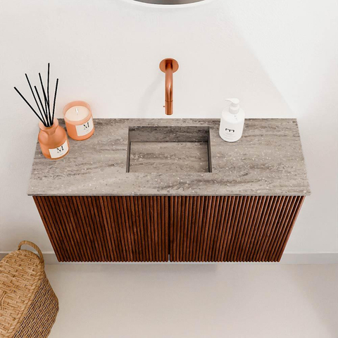 Mondiaz JOYA-DLUX Meuble de toilette 70cm - couleur Ruby - Vasque FAYE position Milieu Sans trou de robinet couleur Oza SW1425504