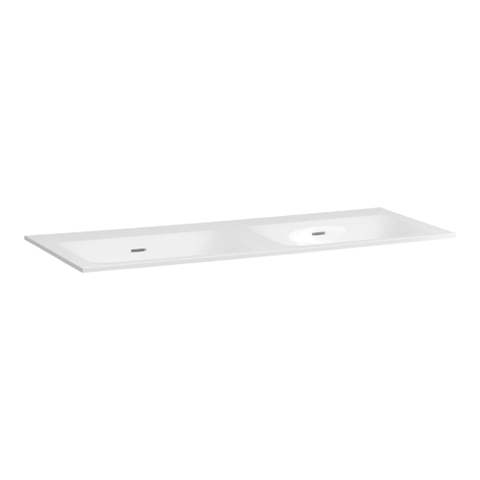 Brauer Glacier wastafel - 120x46x2cm - dubbele wasbak - zonder kraangat - glans wit SW208935