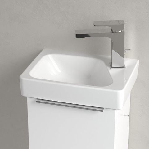 Villeroy & Boch Architectura fontein - 36x26.5cm - 1 kraangat - met overloop CeramicPlus - White Alpine (glans wit) SW1162284