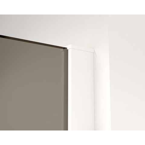 Fortifura Galeria Douche à l'italienne - 50x200cm - verre fumé - Blanc mat SW876886