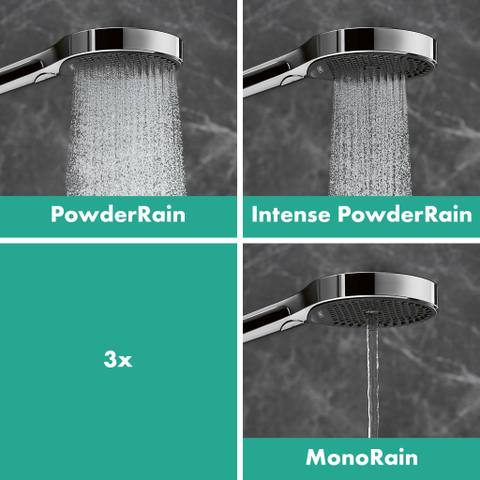 Hansgrohe RainFinity Doucheset - 130 - 3jet - ecosmart S Puro - 65cm Designflex - doucheslang - 160cm - hoogglans chroom SW918197