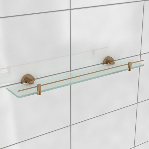 Haceka Kosmos Étagère - 60x12cm - verre - cuivre brossé SW955716