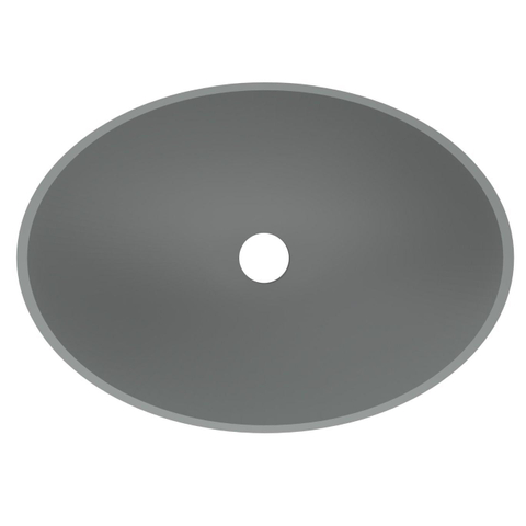 Arcqua Prince Vasque à poser - 49x34cm - ovale - cast marble - gris mat SW909476