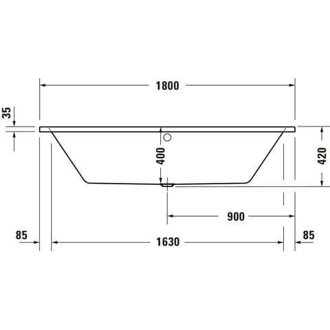 Duravit No.1 Inbouwbad - 180x80cm acryl - glans wit SW723798