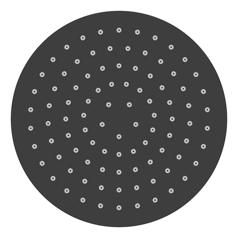 Wiesbaden Unimatch Hoofddouche rond - 20x1.2cm - mat zwart SW110892