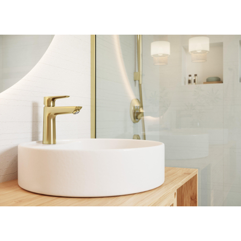 Hansgrohe Talis e 1 greeps wastafelkraan - 110 PopUp - trekwaste - glans goud SW358814