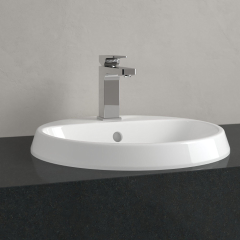 Villeroy & Boch Architectura Lavabo encastré - 450 x 450 x 170 mm - Blanc Alpin CeramicPlus - avec trop-plein - non poli SW762332