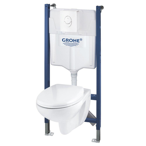 GROHE Ensemble WC universel - réservoir encastré - abattant WC - plaque de commande blanche - blanc brillant SW710597