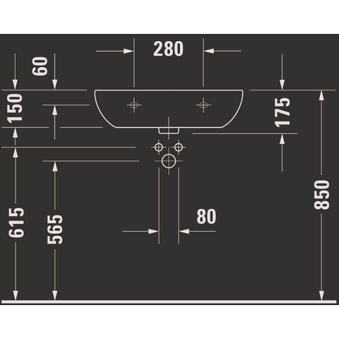 Duravit D-Code Med wastafel 60x46cm zonder kraangat zonder overloop wit OUTLETSTORE STORE40763