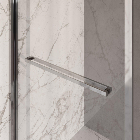 BRAUER Luminis Douchecabine - 90x90x200cm - 2-delig naar binnen draaiend - helder glas - omkeerbaar - incl. glascoating - chroom chroom SW1580989