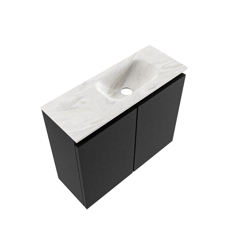 MONDIAZ TURE-DLUX Meuble de toilettes 60cm Urban. EDEN vasque Ostra position à droite. Sans trou de robinet. SW1104701