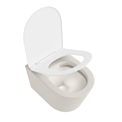 Mondiaz LAVIE hangtoilet – spoelrandloos – 36 x 53 cm – met softclose zitting – Linen (offwhite), zitting Talc (wit) SW1208759