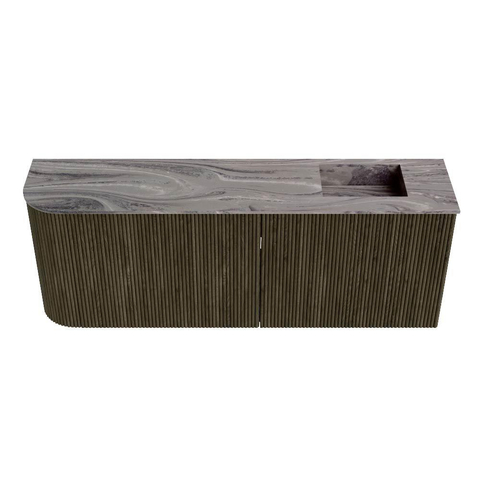 Mondiaz JOYA-DLUX 111.6cm toiletmeubel - ronding links kleur Shadow - Wastafel FAYE positie Rechts 1 kraangat kleur Sombra. SW1425231