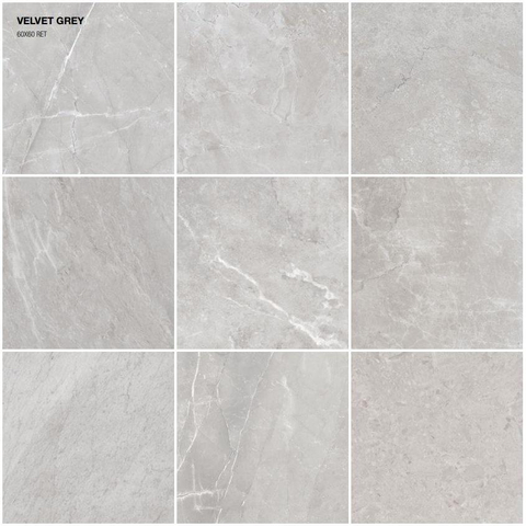 Terravito Covano carrelage sol et mur - 60x60cm - 10mm - rectifié - R9 - effet marbre - grey mat (gris) SW405480