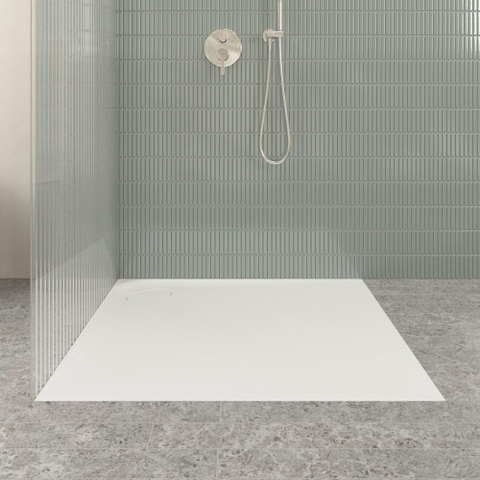Villeroy & Boch Ecora douchebak - 100x100x3.5cm - hoekafvoer - stone white (wit) SW1559010