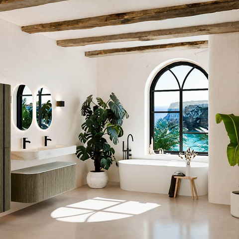 MONDIAZ THOR-DLUX Meuble de salle de bains 130cm arrondi gauche + droite couleur Shadow avec 1 tiroir et 2 portes. Vasque suspendue CLOUD Double 2 trous de robinet couleur Opalo. SW1463749