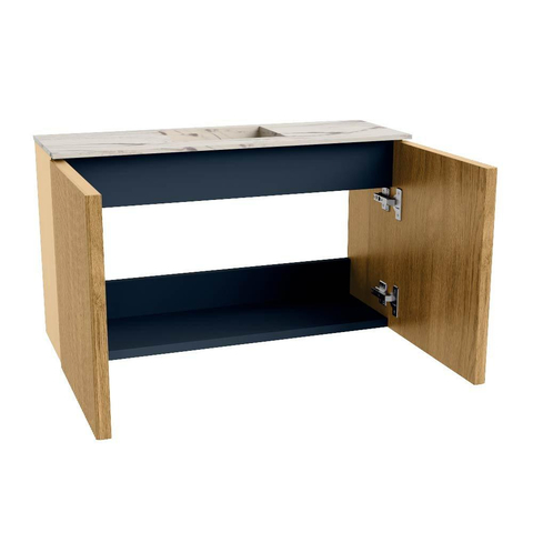 Mondiaz JOYA-DLUX Meuble de salle de bains 70cm - couleur Chêne - Vasque FAYE position Milieu Sans trou de robinet couleur Nata SW1424014