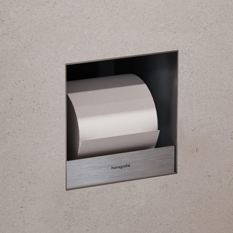 Hansgrohe XtraStoris Original Toiletrolhouder - 15x15x14cm - brushed stainless steel SW1590295