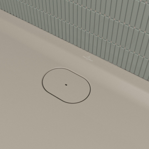 Villeroy & Boch Ecora douchebak - 180x90x3.5cm - afvoer lange zijde - almond (beige) SW1558914