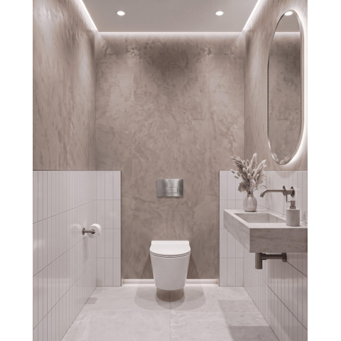 QeramiQ Dely Toiletset - inbouwreservoir Qeramiq Flush - 35mm zitting - metaal RVS bedieningsplaat - rechthoekige knoppen - glans wit SW1579187