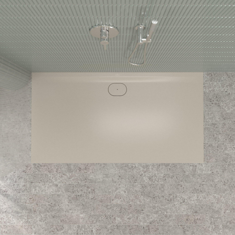 Villeroy & Boch Ecora douchebak - 170x90x3.5cm - afvoer lange zijde - almond (beige) SW1558896