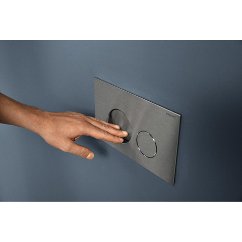 Geberit Sigma40 plaque de commande - chasse d'eau à 2 touches - extra plate - boutons ronds - inox - inox brossé SW1237135