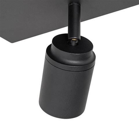 QAZQA Ducha plafonnier de salle de bains - 23x23cm - 3 spots - IP44 - carré - noir mat SW1187235