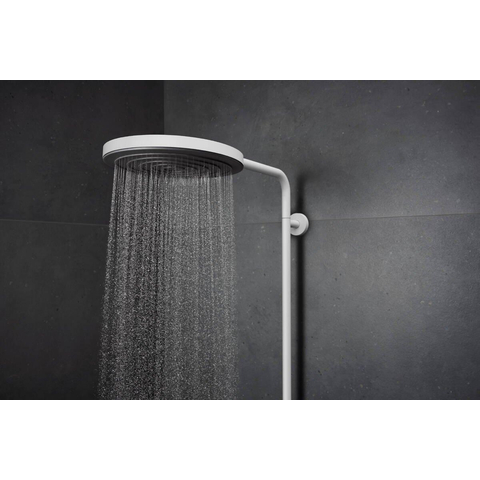 Hansgrohe Pulsify S Puro Thermostatische Regendoucheset - 26cm - ronde hoofddouche - staaf - handdouche - thermostaat - mat wit (chroom) SW1151843