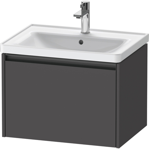 Duravit Ketho.2 Wastafelonderbouwkast - met 1 lade - 63.4x45.5x44cm - met greep antraciet - grafiet mat SW772425
