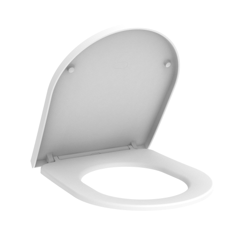 QeramiQ Dely Swirl Compact WC suspendu – sans bride – 36 x 49,5 cm – avec abattant 25 mm – blanc mat SW1480050