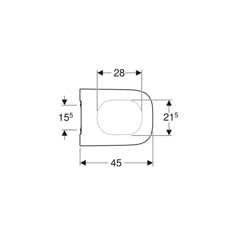 Geberit Smyle abattant WC - 35x45cm - carré - sandwich - blanc SW417577