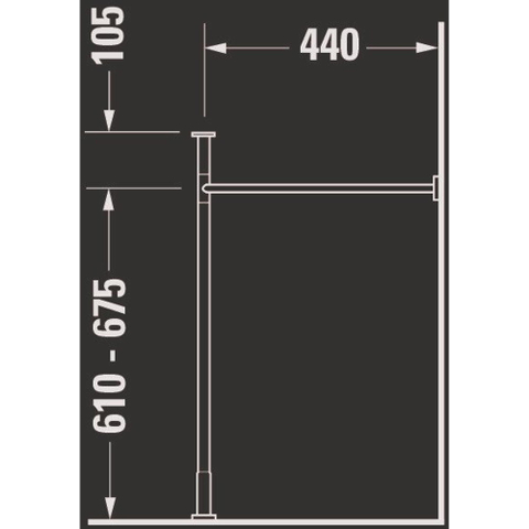 Duravit Vero Console pour lavabo hauteur réglable +5cm métal chrome SW209403