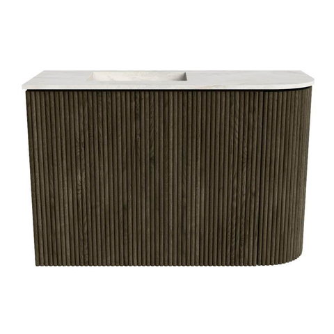 Mondiaz JOYA-DLUX 61.6cm toiletmeubel - ronding rechts kleur Shadow - Wastafel FAYE positie Links 1 kraangat kleur Ostra. SW1423029