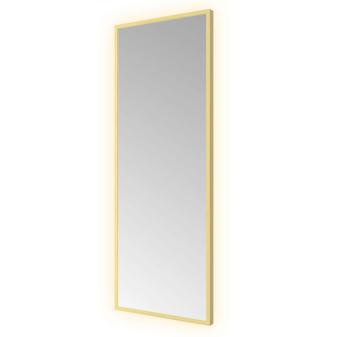 Hotbath &MORE Spiegel - 30x80cm - direct en indirect LED - color changing - dimbaar - met afstandsbediening - PVD - geborsteld messing goud SW1246041