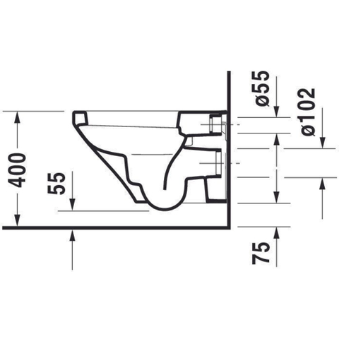 Duravit Durastyle Wandcloset - 54cm - met spoelrand - diepspoel - wit SW54193
