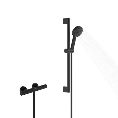 Hansgrohe Pulsify select s Douchesysteem - 105 - 3jet Relaxation - ecosmart - met Element en glijstang 65 cm - thermostaat - mat zwart SW1186277