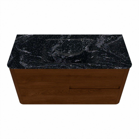 Mondiaz CIRO-DLUX Badkamermeubelset - 100x45x50cm - Solid surface wastafel Lava - 1 wasbak Midden - 1 kraangat - 2 lades - Ruby SW1531606