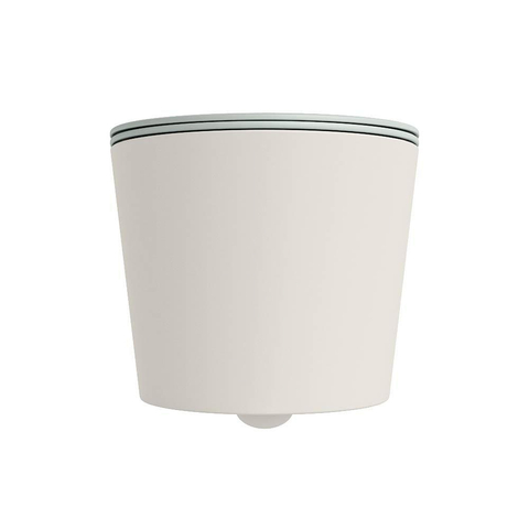 Mondiaz LAVIE hangtoilet – spoelrandloos – 36 x 53 cm – met softclose zitting – Linen (offwhite), zitting Greey (lichtgroen/grijs) SW1208624