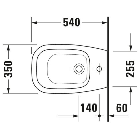 Duravit D-code Staand bidet - 540mm - 1 kraangat - met overloop - glans wit 0315122