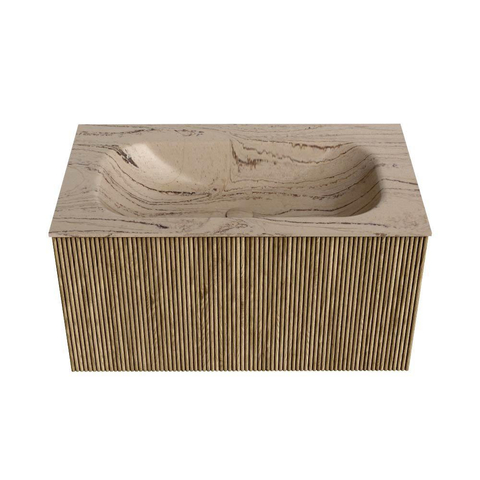MONDIAZ KURVE-DLUX Meuble de salle de bains 80 cm couleur Dusk avec 1 tiroir et 0 porte. Lavabo BIG SMALL Central sans trou de robinet Arena. SW1431356