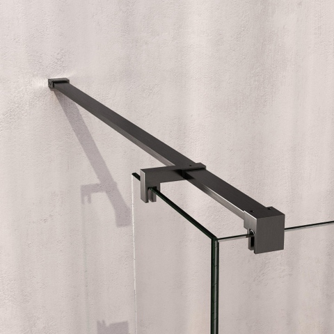 BRAUER Oblivion Douche à l'italienne - 100x200cm - paroi latérale 30cm - revêtement verre - verre clair - gunmetal brossé PVD SW1417924