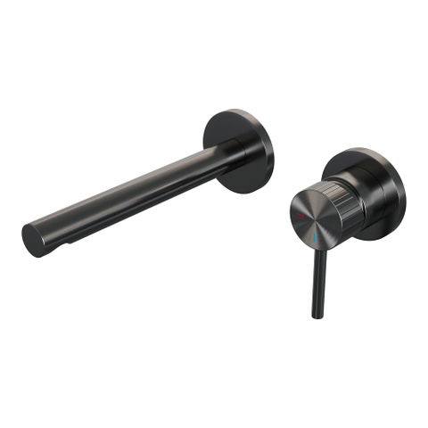 BRAUER Stripe Mitigeur lavabo encastré - bec droit et rosaces - modèle A1 - gunmetal brossé PVD SW1434959