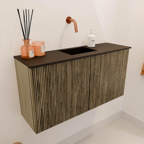 Mondiaz JOYA 80cm meuble de toilette - couleur Dusk - Vasque FAYE position Milieu Sans trou de robinet couleur Urban. SW1421648