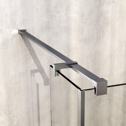 BRAUER Oblivion Douche à l’italienne - 90x200cm - paroi latérale 40cm - revêtement verre - verre clair - Acier inoxydable brossé PVD SW1417990