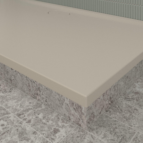 Villeroy & Boch Ecora douchebak - 160x90x3.5cm - afvoer lange zijde - almond (beige) SW1559019