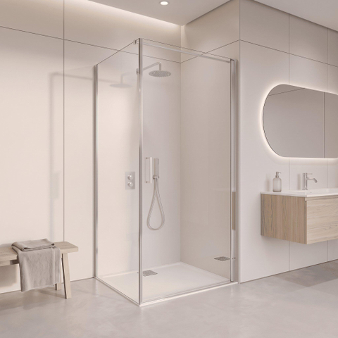 Fortifura Galeria Cabine de douche - 90x80cm - profilé - verre de sécurité - anti-calcaire - Chrome SW1224940